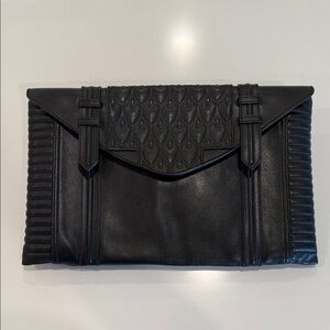Reece Hudson Black Textured Clutch made in Italy